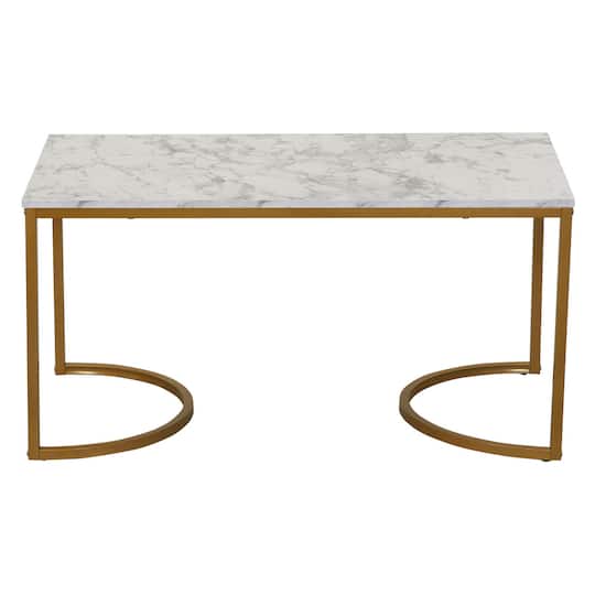 Household Essentials 39" Half Moon Rectangular Coffee Table